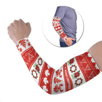 Personalised Canada Christmas Arm Sleeves Canadian Moose Maple Leaf Seamless Style - Wonder Print Shop