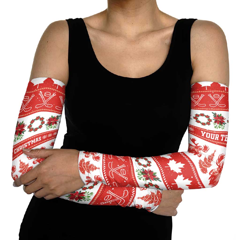Personalised Canada Christmas Arm Sleeves Canadian Moose Maple Leaf Seamless Style - Wonder Print Shop