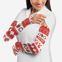 Personalised Canada Christmas Arm Sleeves Canadian Moose Maple Leaf Seamless Style - Wonder Print Shop