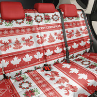 Canada Christmas Back Car Seat Cover Canadian Moose Maple Leaf Seamless Style - Wonder Print Shop