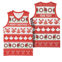 Personalised Canada Christmas Basketball Jersey Canadian Moose Maple Leaf Seamless Style - Wonder Print Shop