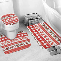 Canada Christmas Bathroom Set Canadian Moose Maple Leaf Seamless Style - Wonder Print Shop