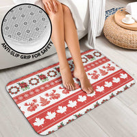 Canada Christmas Bathroom Set Canadian Moose Maple Leaf Seamless Style - Wonder Print Shop