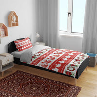 Canada Christmas Bedding Set Canadian Moose Maple Leaf Seamless Style - Wonder Print Shop