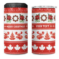 Personalised Canada Christmas 4 in 1 Can Cooler Tumbler Canadian Moose Maple Leaf Seamless Style - Wonder Print Shop