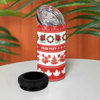 Personalised Canada Christmas 4 in 1 Can Cooler Tumbler Canadian Moose Maple Leaf Seamless Style - Wonder Print Shop