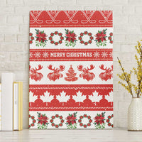 Canada Christmas Canvas Wall Art Canadian Moose Maple Leaf Seamless Style - Wonder Print Shop