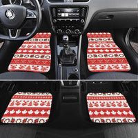 Personalised Canada Christmas Car Mats Canadian Moose Maple Leaf Seamless Style - Wonder Print Shop