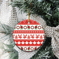 Canada Christmas Ceramic Ornament Canadian Moose Maple Leaf Seamless Style - Wonder Print Shop