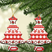 Canada Christmas Ceramic Ornament Canadian Moose Maple Leaf Seamless Style - Wonder Print Shop