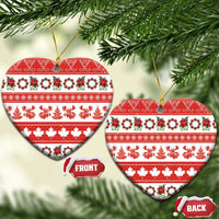 Canada Christmas Ceramic Ornament Canadian Moose Maple Leaf Seamless Style - Wonder Print Shop