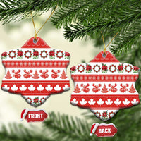 Canada Christmas Ceramic Ornament Canadian Moose Maple Leaf Seamless Style - Wonder Print Shop