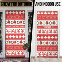 Personalised Canada Christmas Door Cover Canadian Moose Maple Leaf Seamless Style - Wonder Print Shop