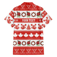 Personalised Canada Christmas Family Matching Long Sleeve Bodycon Dress and Hawaiian Shirt Canadian Moose Maple Leaf Seamless Style - Wonder Print Shop
