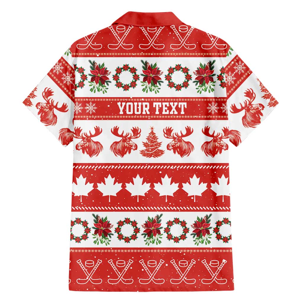Personalised Canada Christmas Family Matching Mermaid Dress and Hawaiian Shirt Canadian Moose Maple Leaf Seamless Style - Wonder Print Shop