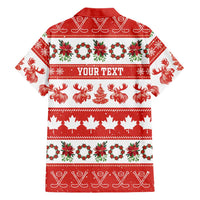 Personalised Canada Christmas Family Matching Mermaid Dress and Hawaiian Shirt Canadian Moose Maple Leaf Seamless Style - Wonder Print Shop