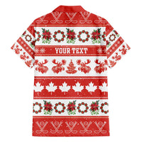 Personalised Canada Christmas Family Matching Off The Shoulder Long Sleeve Dress and Hawaiian Shirt Canadian Moose Maple Leaf Seamless Style - Wonder Print Shop