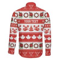 Personalised Canada Christmas Family Matching Puletasi and Hawaiian Shirt Canadian Moose Maple Leaf Seamless Style - Wonder Print Shop