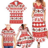 Personalised Canada Christmas Family Matching Summer Maxi Dress and Hawaiian Shirt Canadian Moose Maple Leaf Seamless Style - Wonder Print Shop