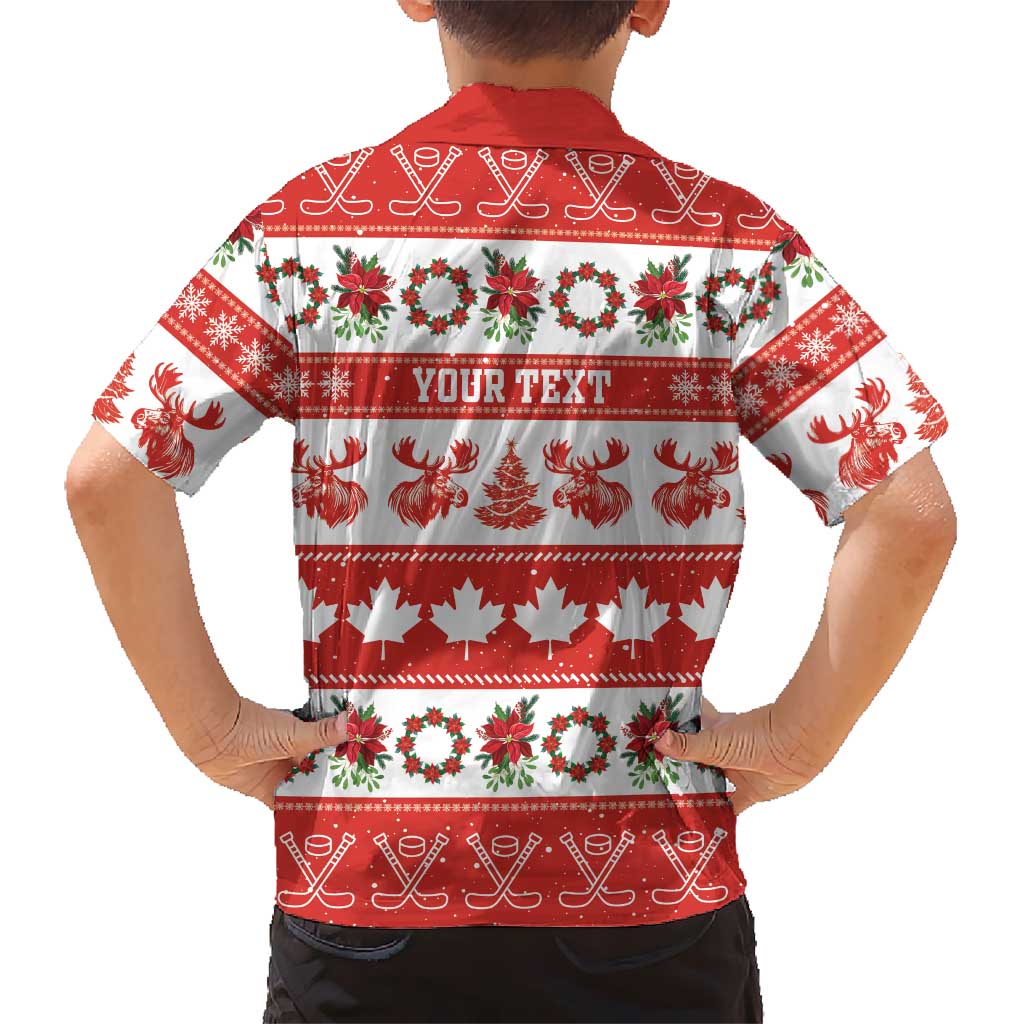 Personalised Canada Christmas Family Matching Tank Maxi Dress and Hawaiian Shirt Canadian Moose Maple Leaf Seamless Style - Wonder Print Shop