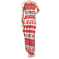 Personalised Canada Christmas Family Matching Tank Maxi Dress and Hawaiian Shirt Canadian Moose Maple Leaf Seamless Style - Wonder Print Shop