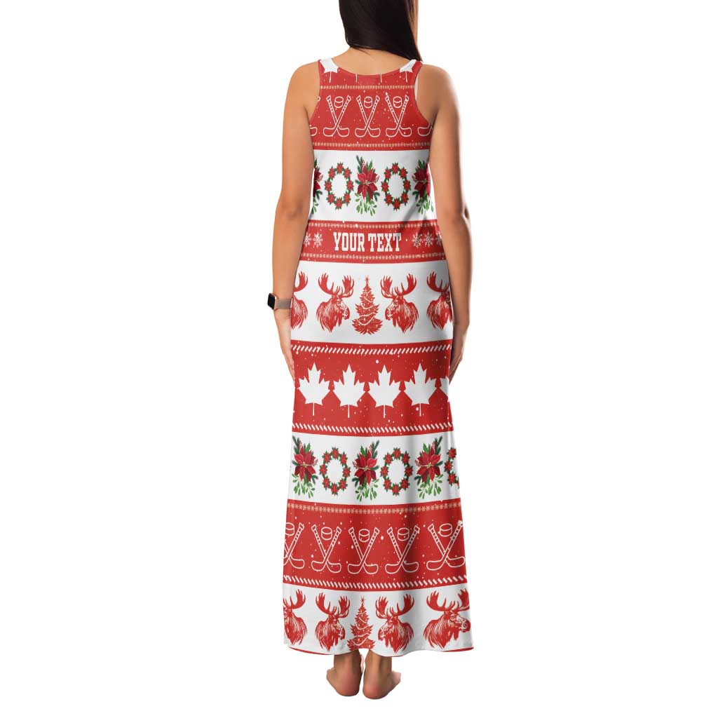 Personalised Canada Christmas Family Matching Tank Maxi Dress and Hawaiian Shirt Canadian Moose Maple Leaf Seamless Style - Wonder Print Shop