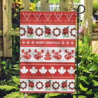 Canada Christmas Garden Flag Canadian Moose Maple Leaf Seamless Style - Wonder Print Shop