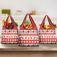 Canada Christmas Grocery Bag Canadian Moose Maple Leaf Seamless Style - Wonder Print Shop