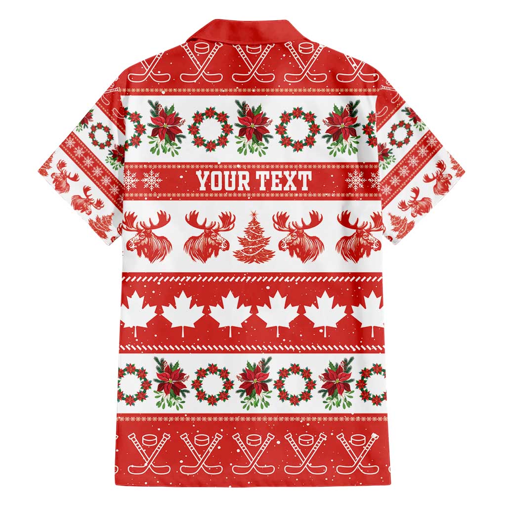 Personalised Canada Christmas Hawaiian Shirt Canadian Moose Maple Leaf Seamless Style - Wonder Print Shop