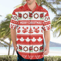 Personalised Canada Christmas Hawaiian Shirt Canadian Moose Maple Leaf Seamless Style - Wonder Print Shop