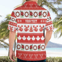 Personalised Canada Christmas Hawaiian Shirt Canadian Moose Maple Leaf Seamless Style - Wonder Print Shop