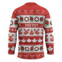 Personalised Canada Christmas Hockey Jersey Canadian Moose Maple Leaf Seamless Style - Wonder Print Shop