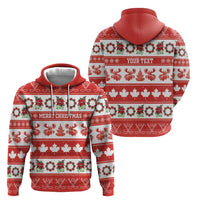 Personalised Canada Christmas Hoodie Canadian Moose Maple Leaf Seamless Style - Wonder Print Shop