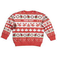 Personalised Canada Christmas Kid Ugly Christmas Sweater Canadian Moose Maple Leaf Seamless Style - Wonder Print Shop