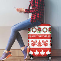 Canada Christmas Luggage Cover Canadian Moose Maple Leaf Seamless Style - Wonder Print Shop