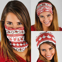 Canada Christmas Neck Gaiter Canadian Moose Maple Leaf Seamless Style - Wonder Print Shop