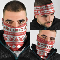 Canada Christmas Neck Gaiter Canadian Moose Maple Leaf Seamless Style - Wonder Print Shop