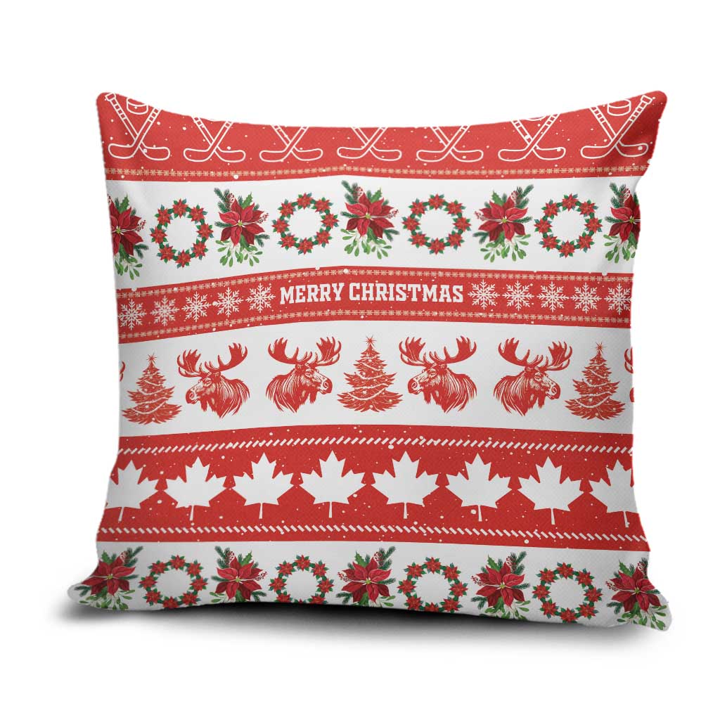 Canada Christmas Pillow Cover Canadian Moose Maple Leaf Seamless Style - Wonder Print Shop