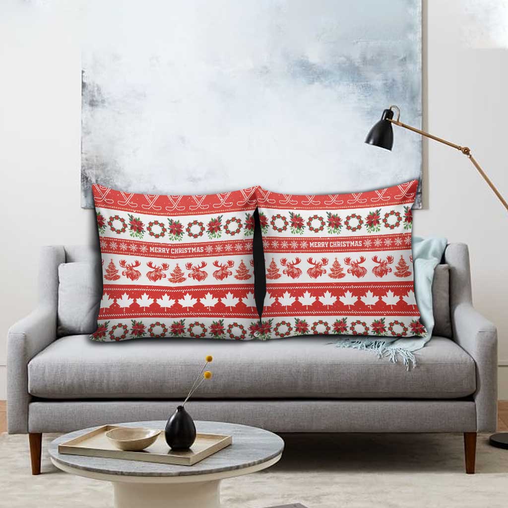 Canada Christmas Pillow Cover Canadian Moose Maple Leaf Seamless Style - Wonder Print Shop