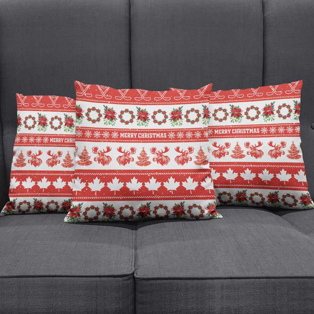 Canada Christmas Pillow Cover Canadian Moose Maple Leaf Seamless Style - Wonder Print Shop
