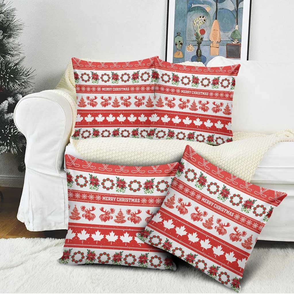 Canada Christmas Pillow Cover Canadian Moose Maple Leaf Seamless Style - Wonder Print Shop
