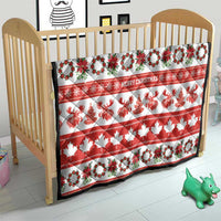 Canada Christmas Quilt Canadian Moose Maple Leaf Seamless Style - Wonder Print Shop