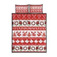 Canada Christmas Quilt Bed Set Canadian Moose Maple Leaf Seamless Style - Wonder Print Shop