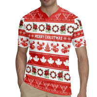 Personalised Canada Christmas Rugby Jersey Canadian Moose Maple Leaf Seamless Style - Wonder Print Shop