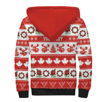 Personalised Canada Christmas Sherpa Hoodie Canadian Moose Maple Leaf Seamless Style - Wonder Print Shop
