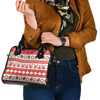 Canada Christmas Shoulder Handbag Canadian Moose Maple Leaf Seamless Style - Wonder Print Shop