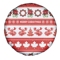 Canada Christmas Spare Tire Cover Canadian Moose Maple Leaf Seamless Style - Wonder Print Shop