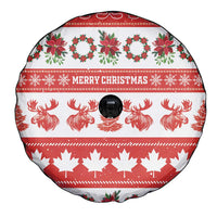 Canada Christmas Spare Tire Cover Canadian Moose Maple Leaf Seamless Style - Wonder Print Shop