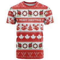 Personalised Canada Christmas T Shirt Canadian Moose Maple Leaf Seamless Style - Wonder Print Shop