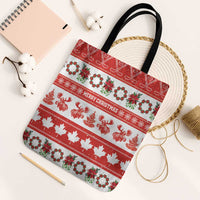 Canada Christmas Tote Bag Canadian Moose Maple Leaf Seamless Style - Wonder Print Shop